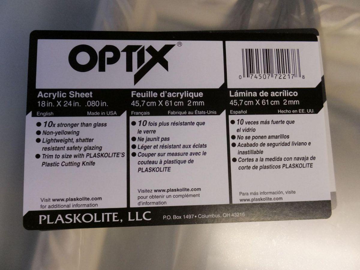 18"x24"x.080" acrylic sheet for the cover 18"x24"x.080" acrylic sheet for the cover