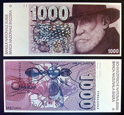 Swiss myrmecologist banknote