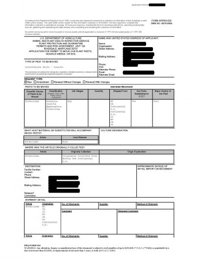 APHIS permit Page 1